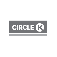 Black and white Circle K logo featuring a circular "K" inside a circle with the words "CIRCLE K" to the left, all within a rectangular box.