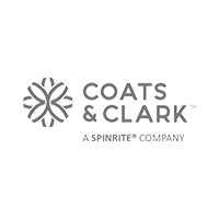 Logo of Coats & Clark, a Spinrite company, featuring a stylized circular design to the left of the text. The logo is monochrome.