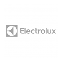 Logo featuring a black and white abstract symbol on the left and the word "Electrolux" in bold black text on the right. The design is simple and modern.