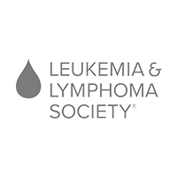 Logo of the Leukemia & Lymphoma Society featuring a gray droplet symbol on the left and the organization's name in uppercase letters on the right.