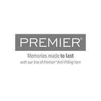 Logo with the text "PREMIER" in large letters. Below, it says "Memories made to last with our line of Premier Anti-Pilling Yarn.