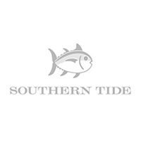 Logo of Southern Tide featuring a stylized fish above the brand name in uppercase letters. The design is simple and monochromatic.