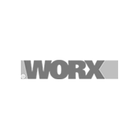 Logo of the brand "WORX" in stylized gray text on a white background.